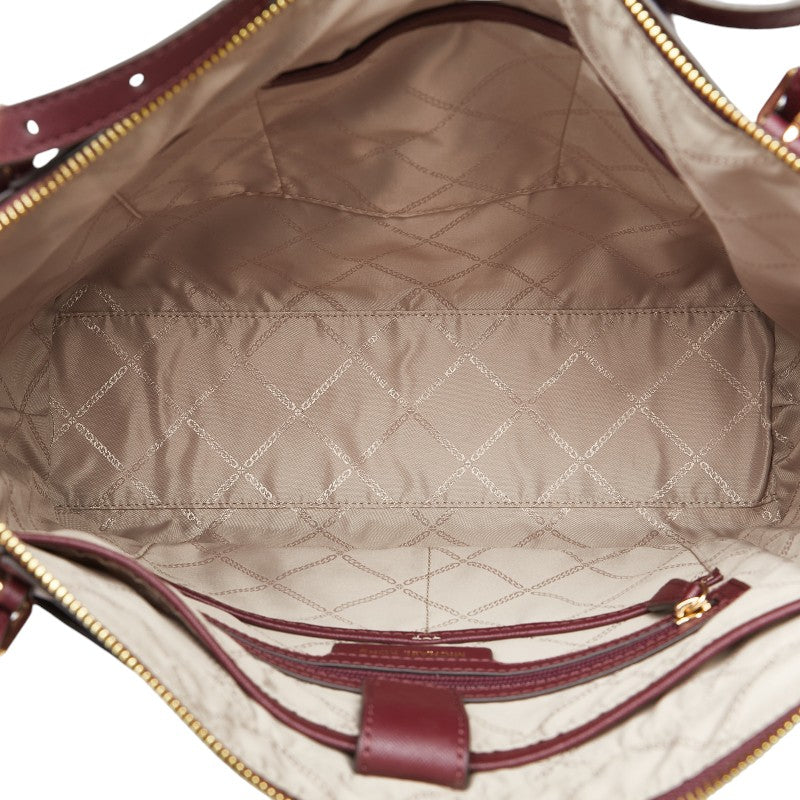 Michael Kors Leather Tote Bag Bordeaux