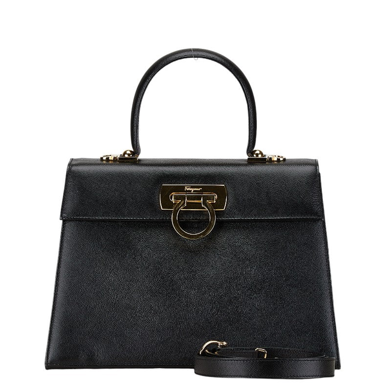 Salvatore Ferragamo Gancini Leather 2WAY Handbag