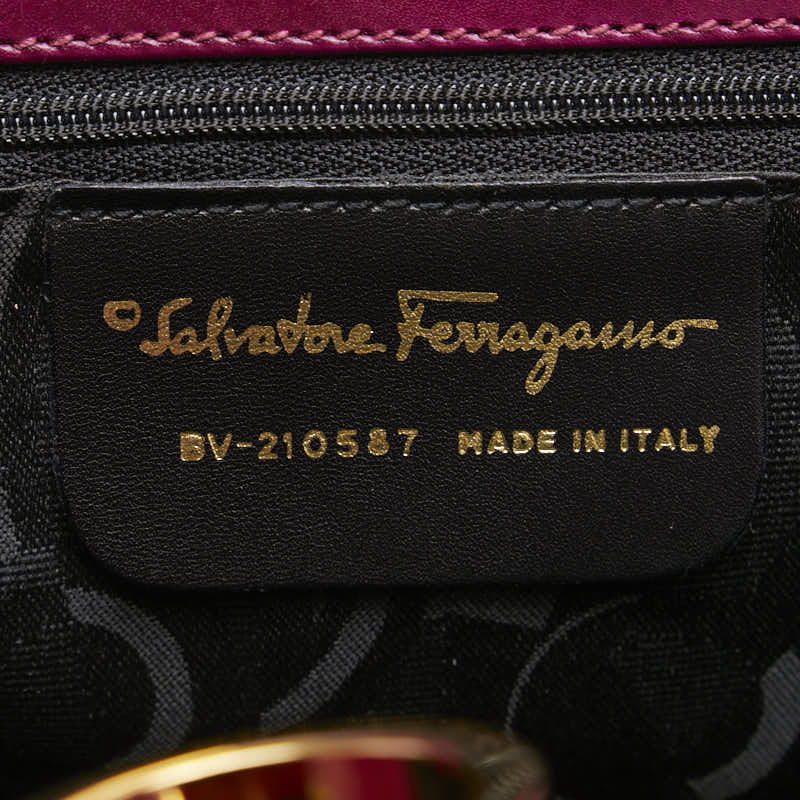 Salvatore Ferragamo Gancini Leather Chain Shoulder Bag BV-210587