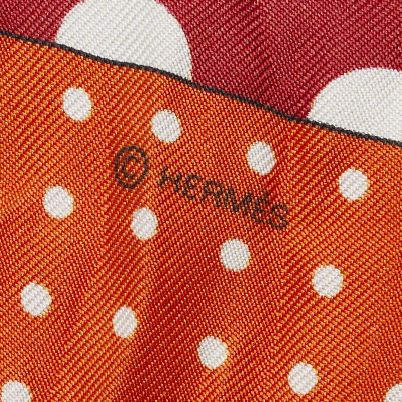 Hermes Clic Clac a Pois Dot Silk Scarf Twilly in Very Good Condition