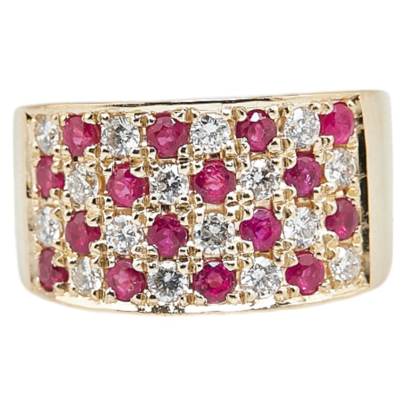 K18YG Yellow Gold Ruby 0.97ct Diamond 0.57ct Ring