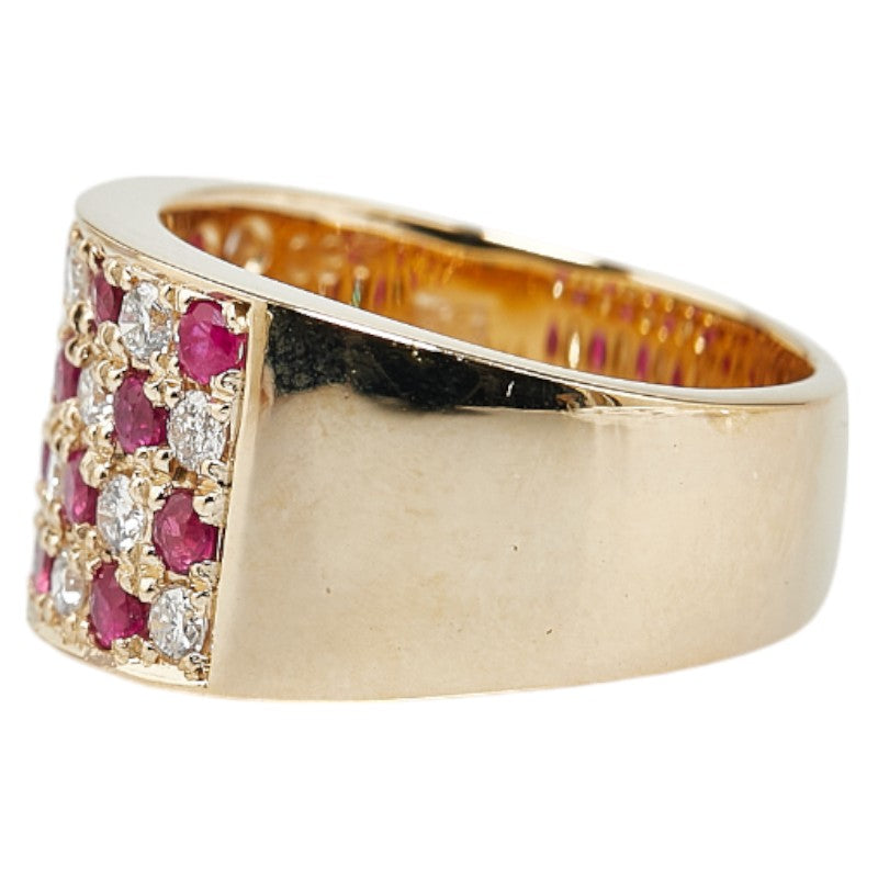 K18YG Yellow Gold Ruby 0.97ct Diamond 0.57ct Ring