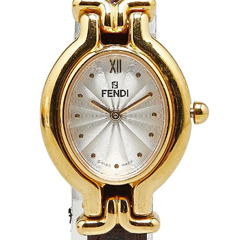 Fendi Stainless Steel Leather Quartz Watch 640L