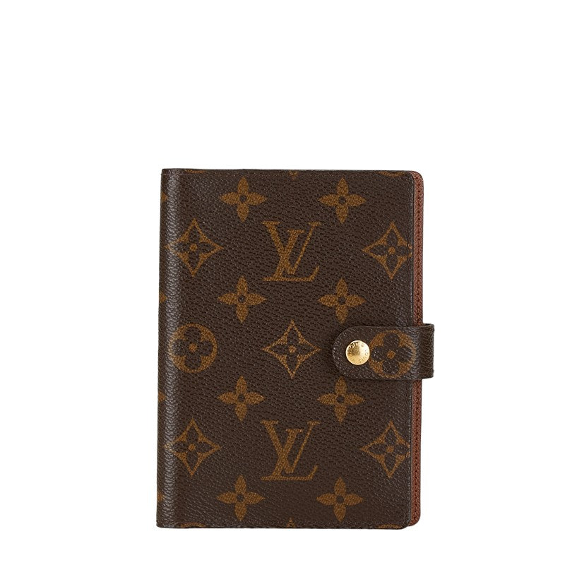 Louis Vuitton Monogram Agenda PM Notebook Cover R20005 Brown PVC Leather in Very Good Condition