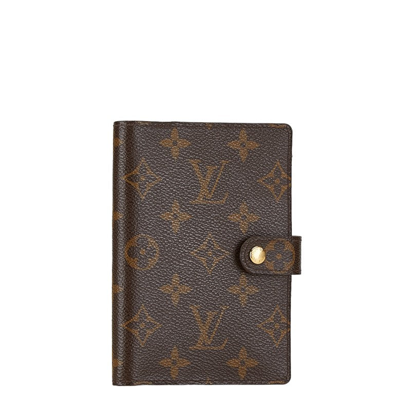 Louis Vuitton Monogram Agenda PM Notebook Cover R20005 Brown PVC Leather in Very Good Condition