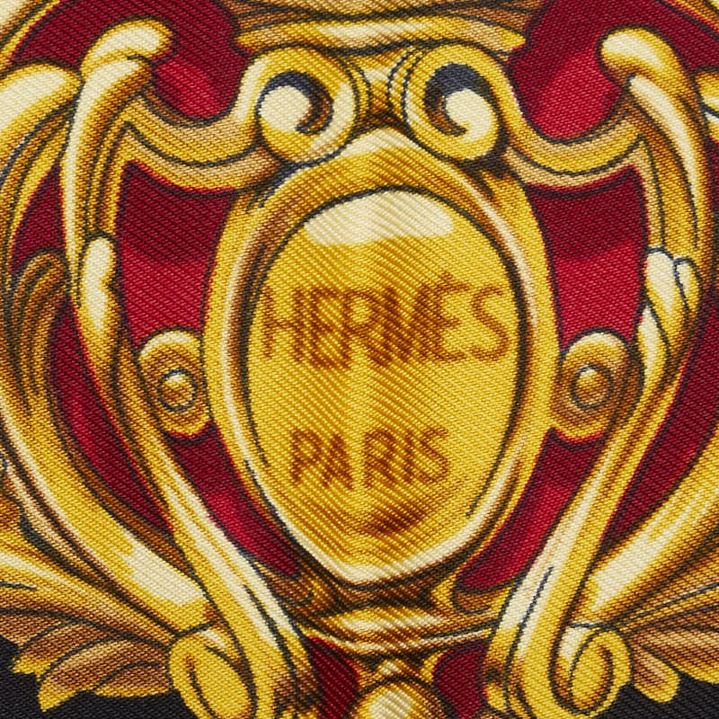 Hermes Silk Scarf Carrosses d'Or Red Multicolor in Great Condition