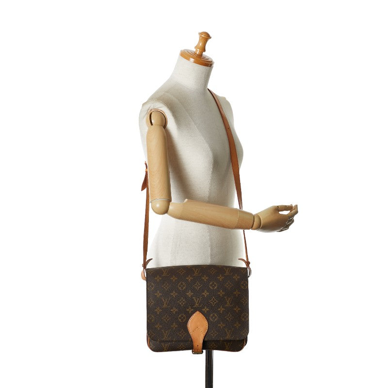 Louis Vuitton Monogram Cartouchiere GM Shoulder Bag M51252 Brown PVC Leather