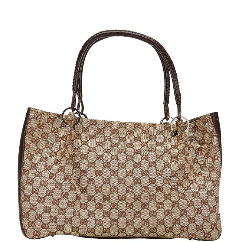 Gucci GG Canvas Leather Tote Bag 115015