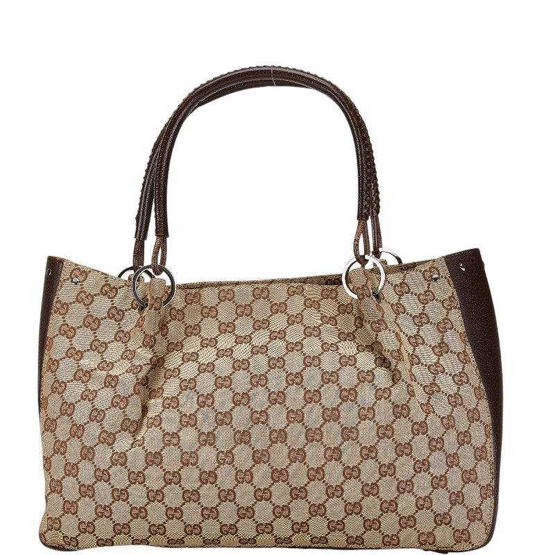 Gucci GG Canvas Leather Tote Bag 115015