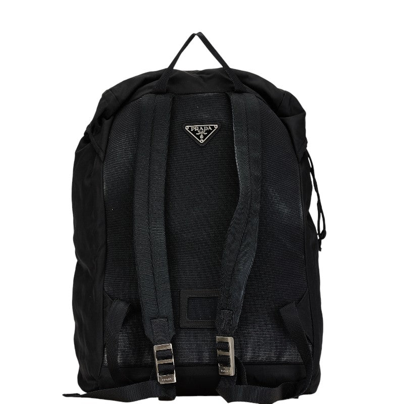 Prada Nylon Leather Triangle Logo Backpack in Very Good Condition