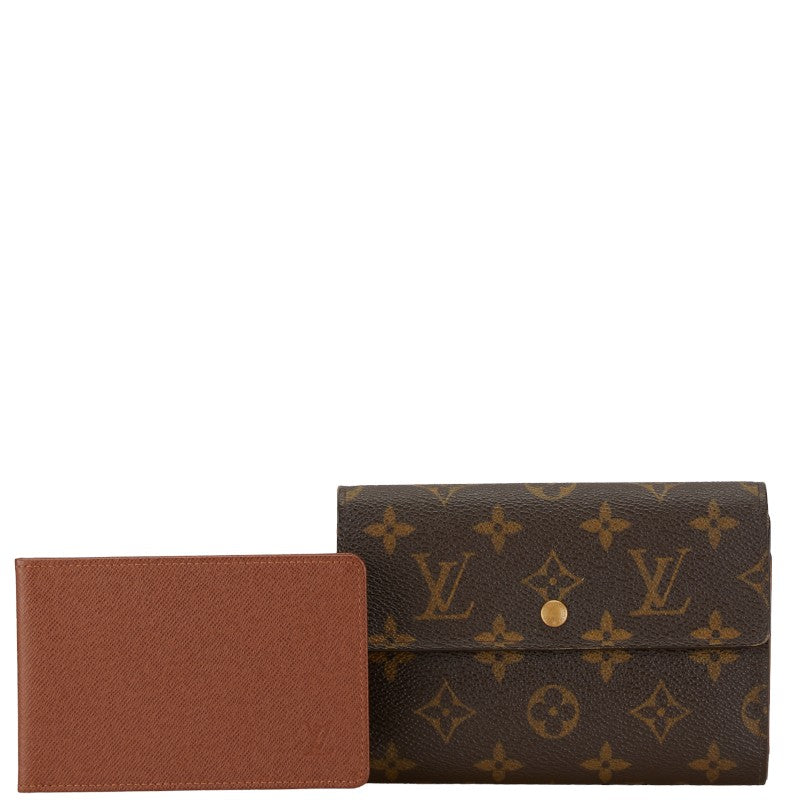 Louis Vuitton Monogram Long Wallet M61202 Brown PVC Leather in Good Condition