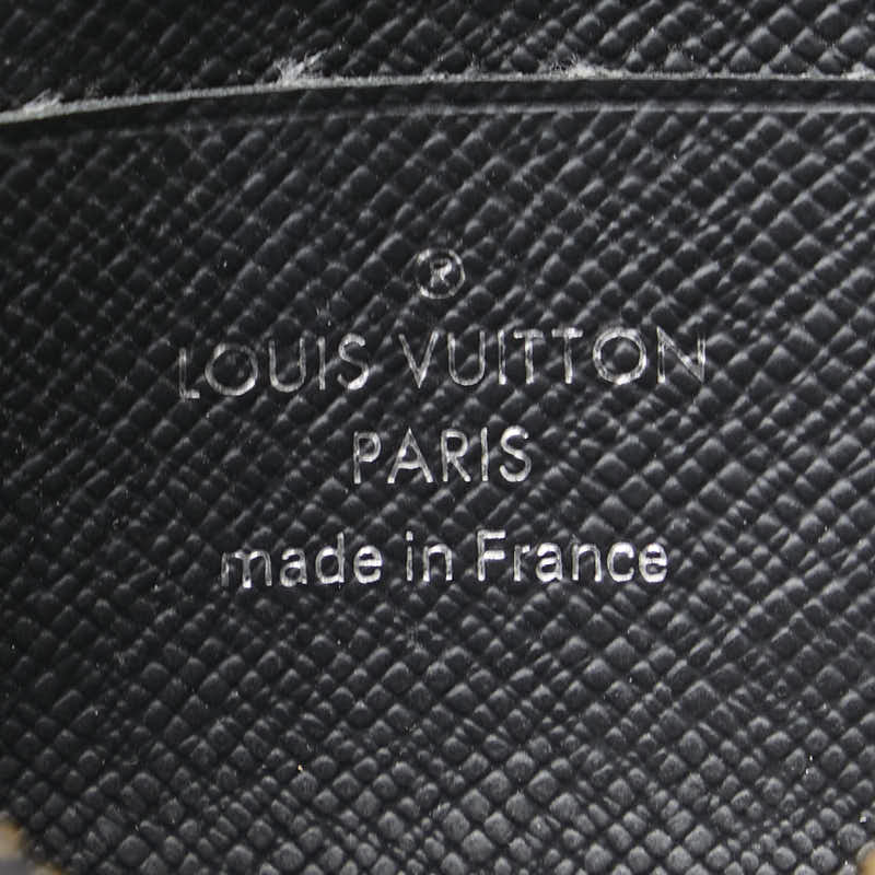 Louis Vuitton Monogram Eclipse Coin Case M63536 Black PVC Leather in Good Condition