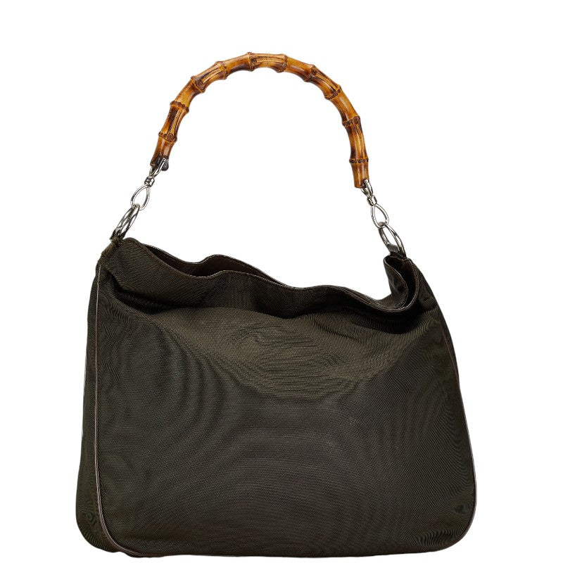 Gucci Bamboo Nylon Leather 2WAY Handbag