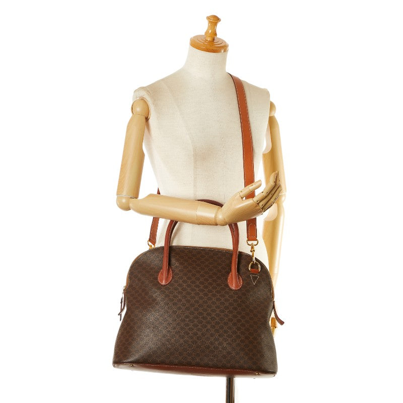 Celine Macadam 2WAY Boston Bag Brown PVC Leather