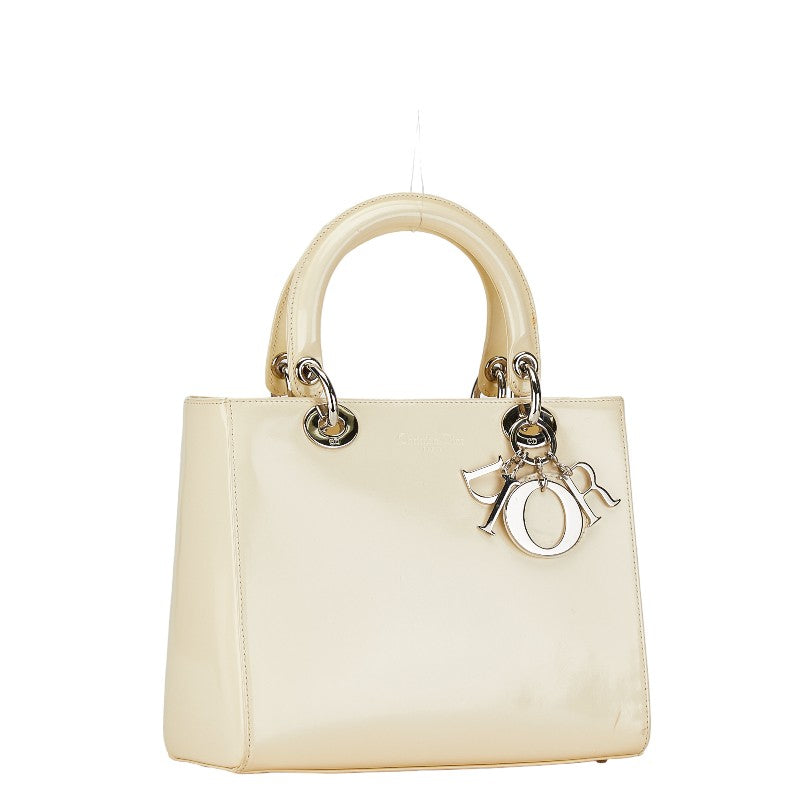 Dior Lady Dior 2WAY Handbag Beige Leather