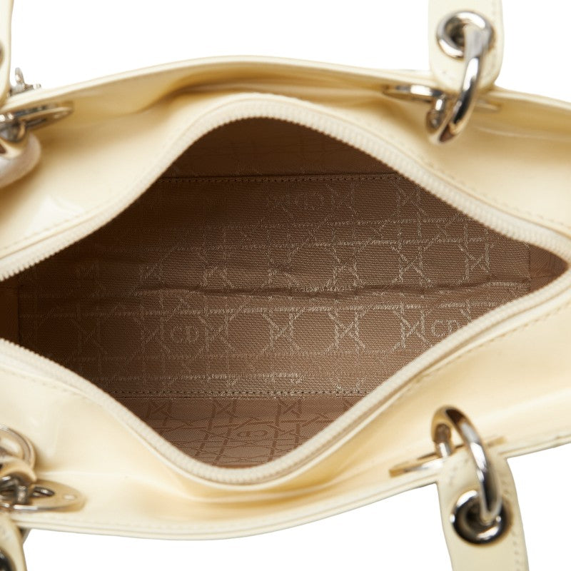 Dior Lady Dior 2WAY Handbag Beige Leather