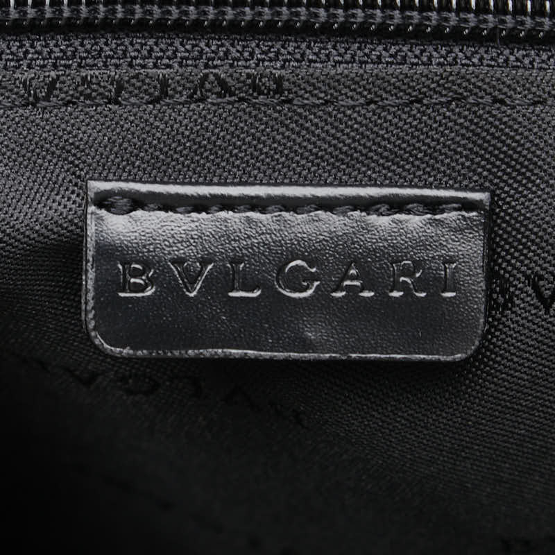 Bvlgari Logo Mania Canvas Leather Shoulder Bag