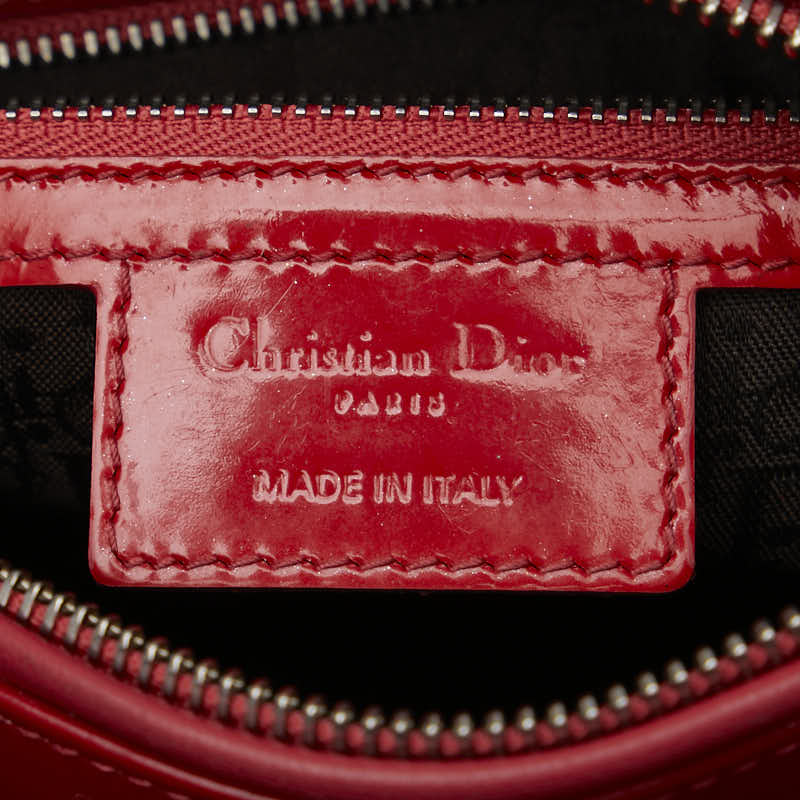 Dior Lady Dior Cannage Patent Leather Handbag