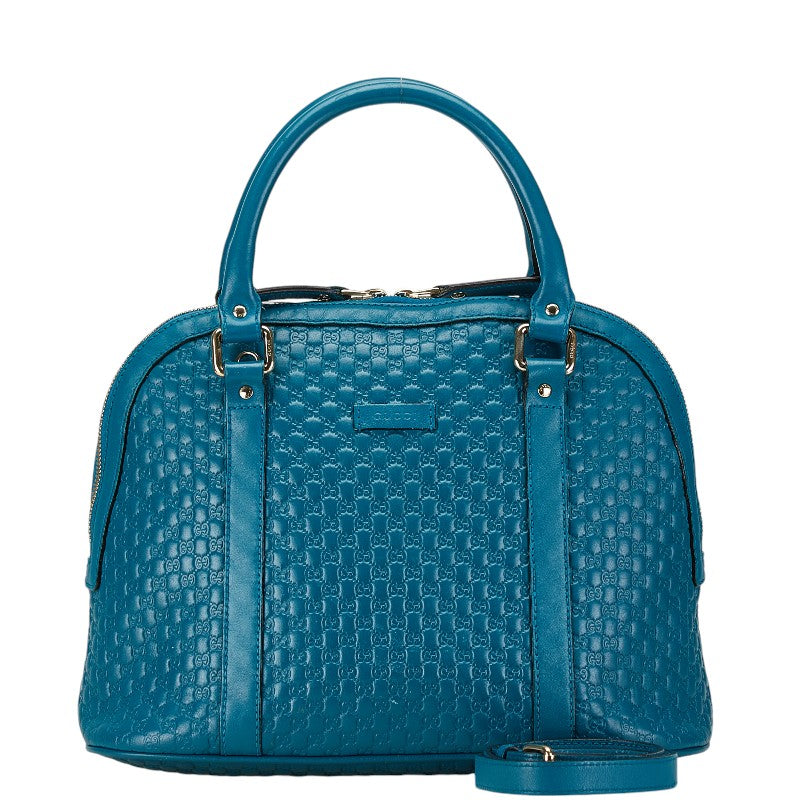 Gucci Leather Turquoise Microguccissima 2WAY Handbag Shoulder Bag in Very Good Condition