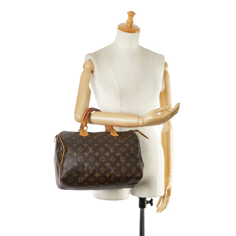 Louis Vuitton Monogram Speedy 30 Handbag M41526 Brown PVC Leather in Very Good Condition