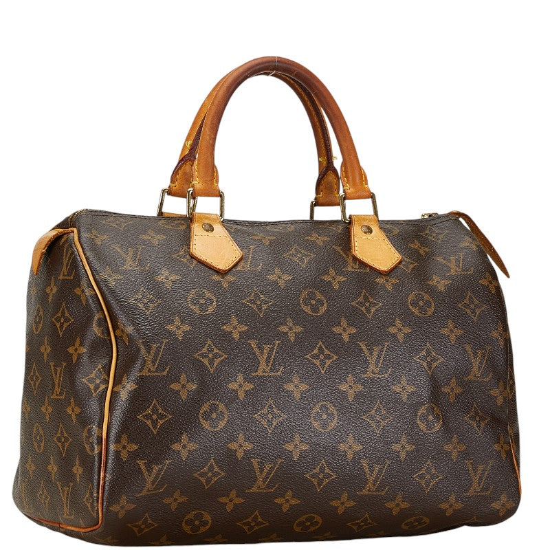 Louis Vuitton Monogram Speedy 30 Handbag M41526 Brown PVC Leather in Very Good Condition