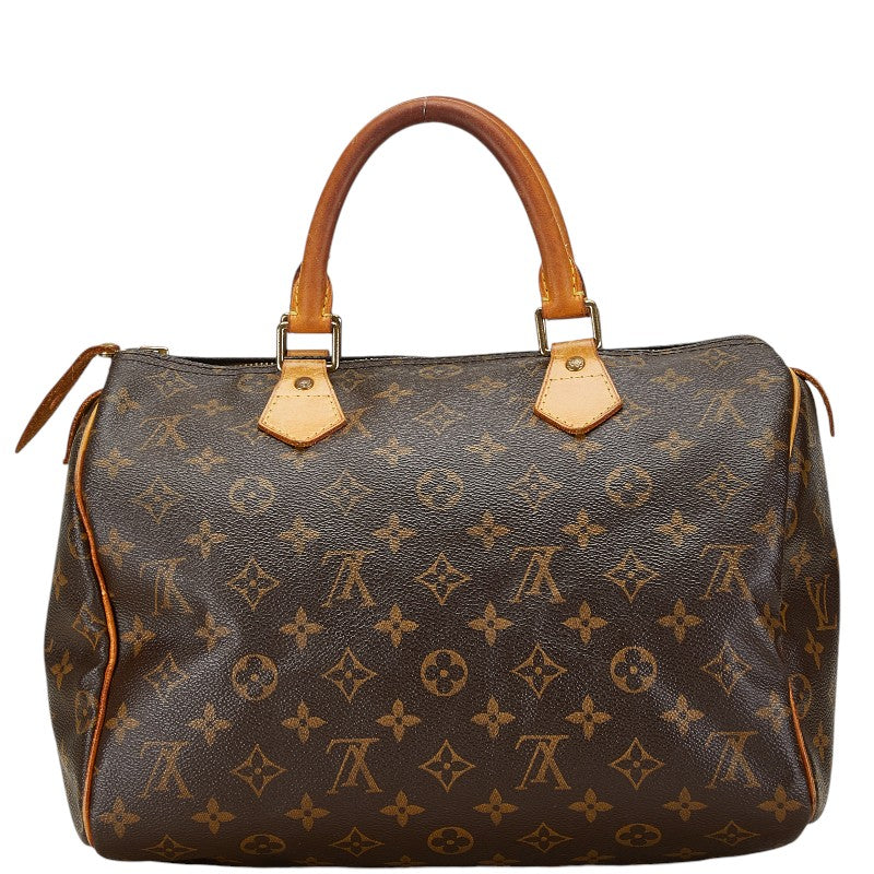 Louis Vuitton Monogram Speedy 30 Handbag M41526 Brown PVC Leather in Very Good Condition