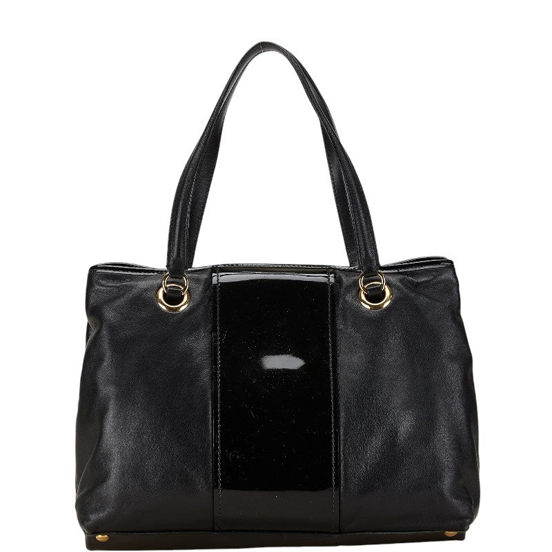 Salvatore Ferragamo Leather Tote Handbag Black