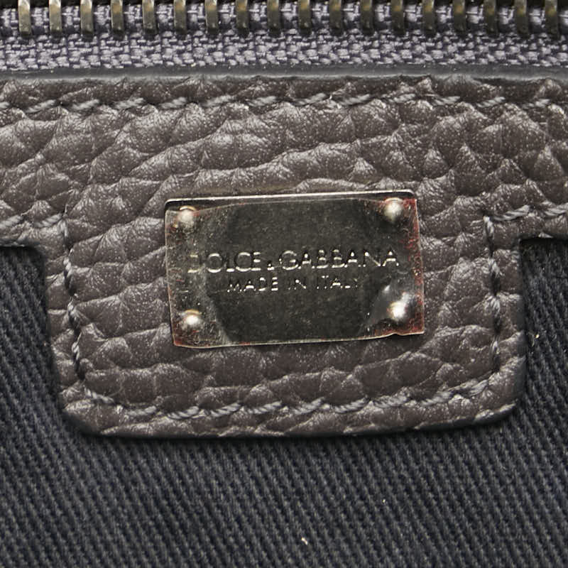 Dolce & Gabbana Leather Briefcase Gray