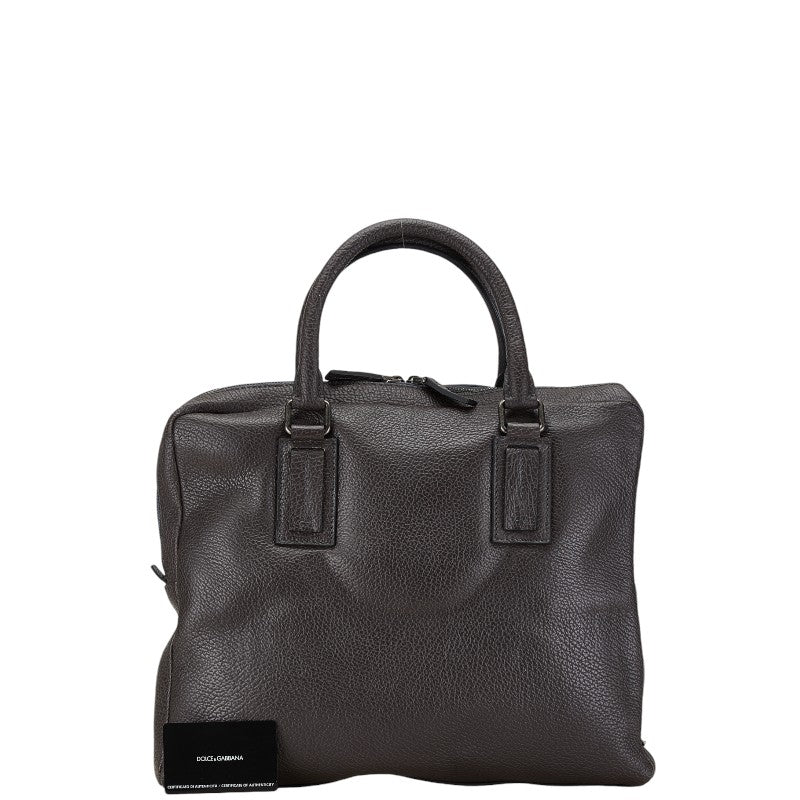 Dolce & Gabbana Leather Briefcase Gray