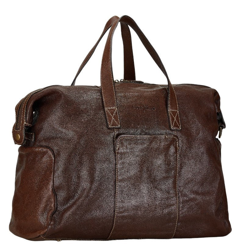 Cole Haan 2WAY Leather Boston Bag Brown in Very Good Condition