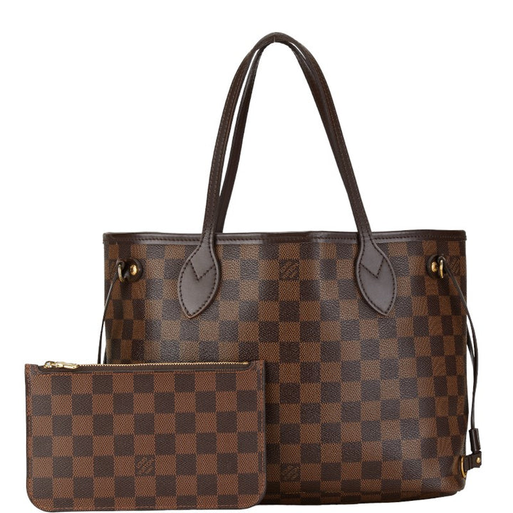 Louis Vuitton Damier Neverfull PM Tote Bag N51109 Brown PVC Leather