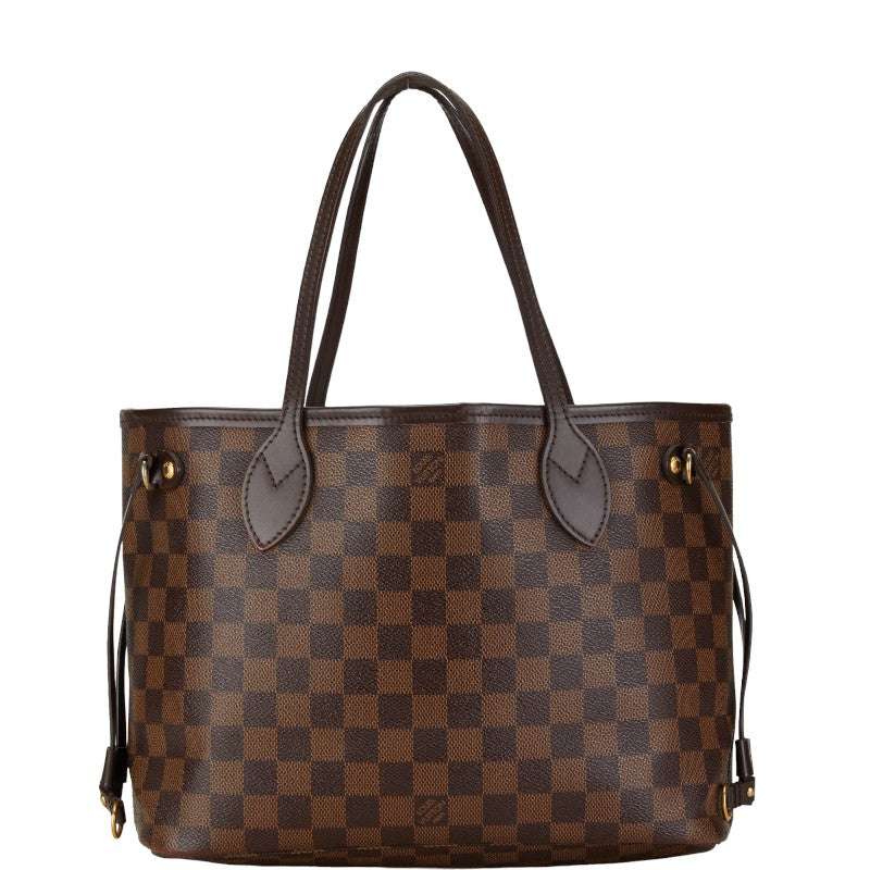 Louis Vuitton Damier Neverfull PM Tote Bag N51109 Brown PVC Leather