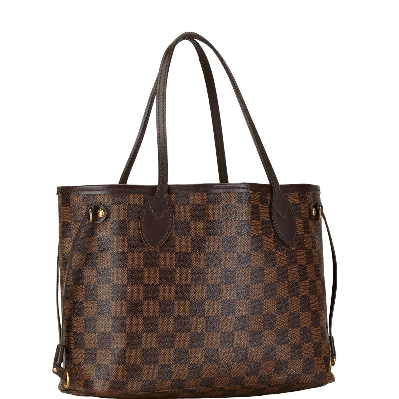 Louis Vuitton Damier Neverfull PM Tote Bag N51109 Brown PVC Leather