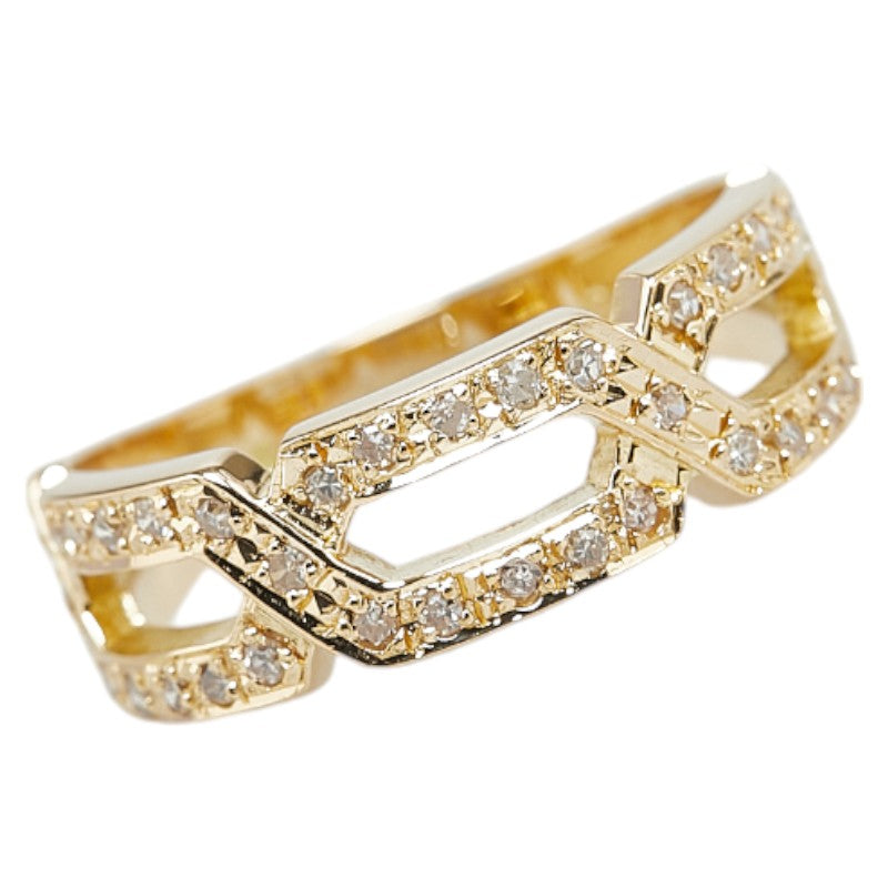 K18YG Yellow Gold Diamond 0.26ct Ring for Women in Excellent Condition