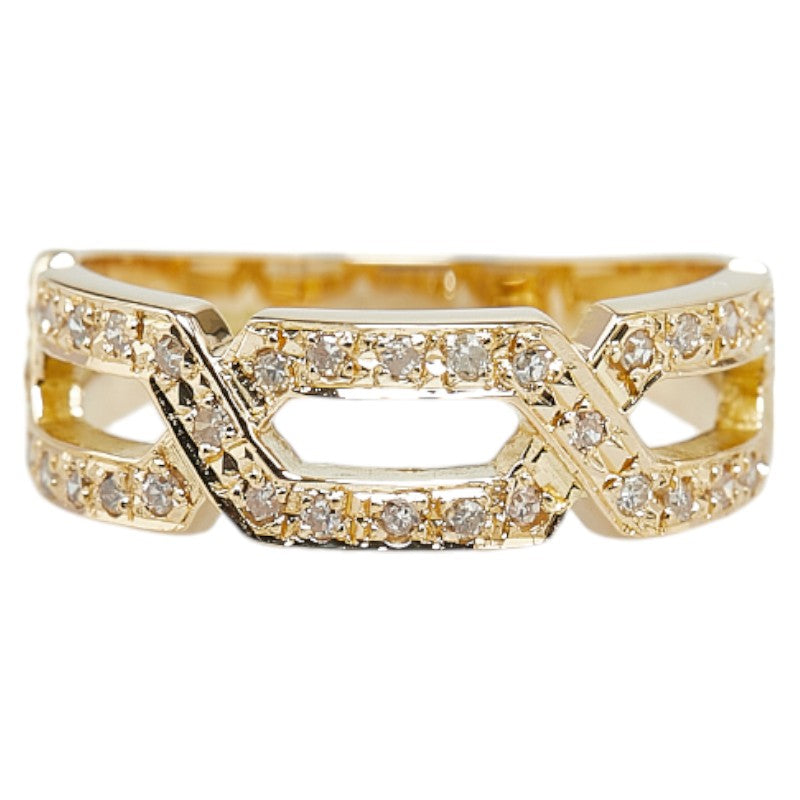 K18YG Yellow Gold Diamond 0.26ct Ring for Women in Excellent Condition