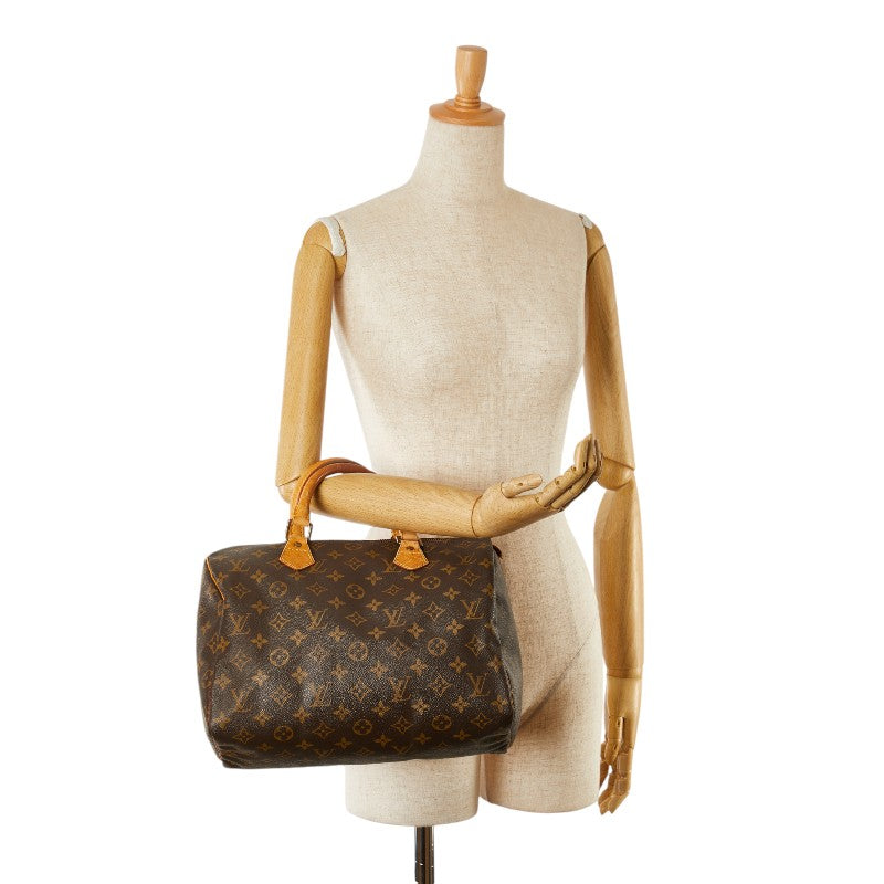 Louis Vuitton Monogram Speedy 30 Handbag M41526 Brown PVC Leather in Good Condition