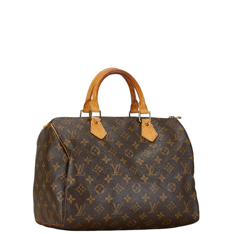 Louis Vuitton Monogram Speedy 30 Handbag M41526 Brown PVC Leather in Good Condition