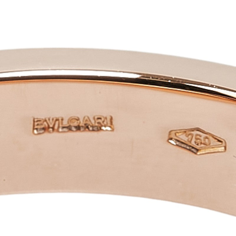 Bvlgari Double Logo Diamond 1P Ring K18PG Pink Gold in Excellent Condition