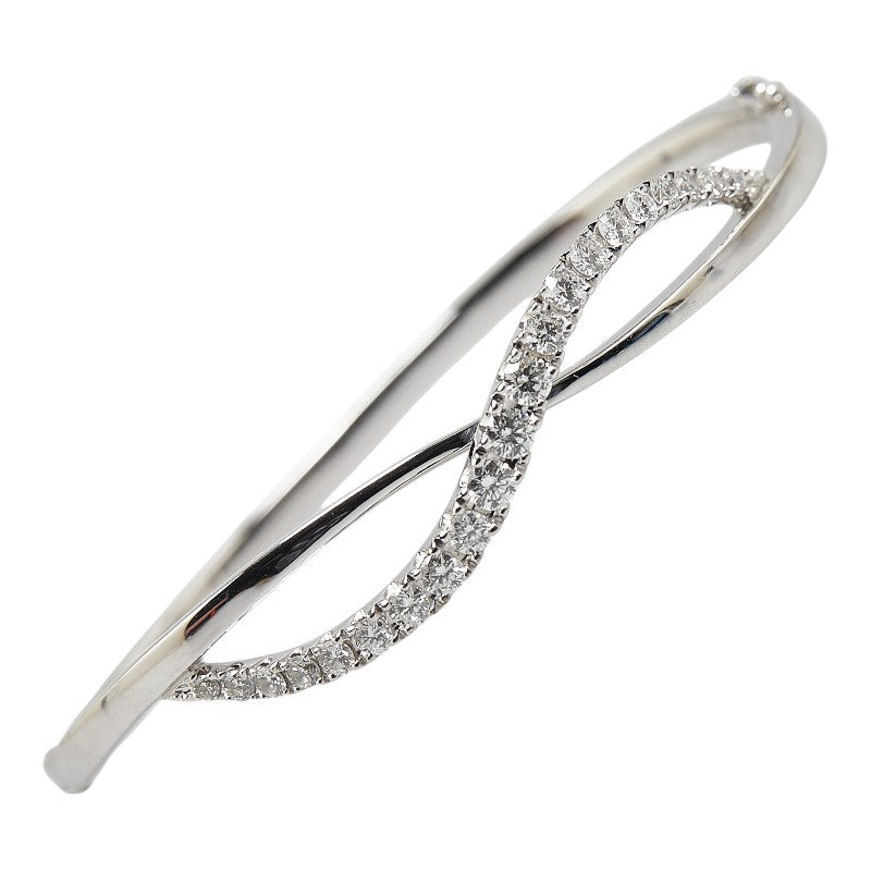 K18WG White Gold Diamond Bangle Bracelet