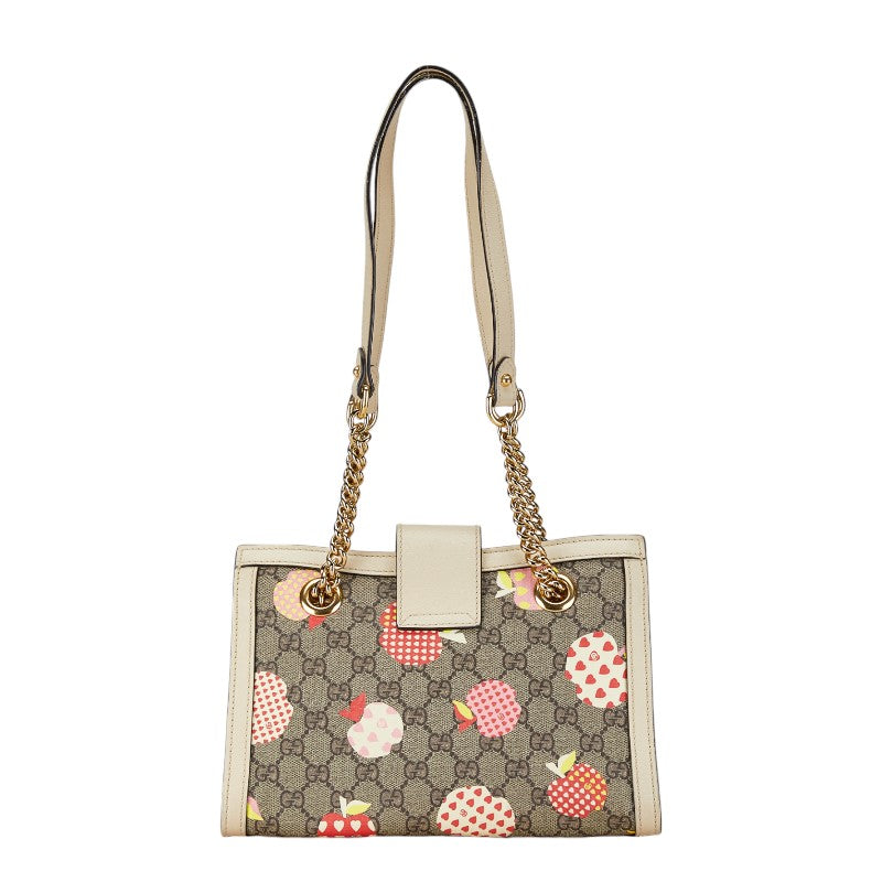 Gucci GG Small Padlock Apple Heart Print Chain Shoulder Bag PVC Leather in Very Good Condition