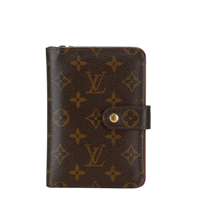 Louis Vuitton Monogram Bifold Wallet Brown PVC Leather in Very Good Condition