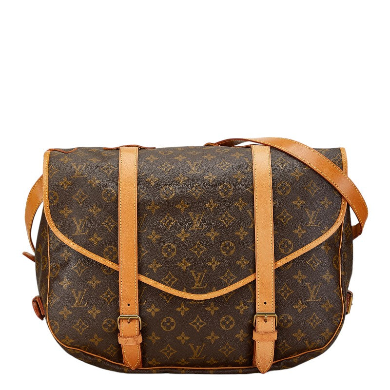 Louis Vuitton Monogram Saumur 43 Shoulder Bag M42252 Brown PVC Leather in Very Good Condition