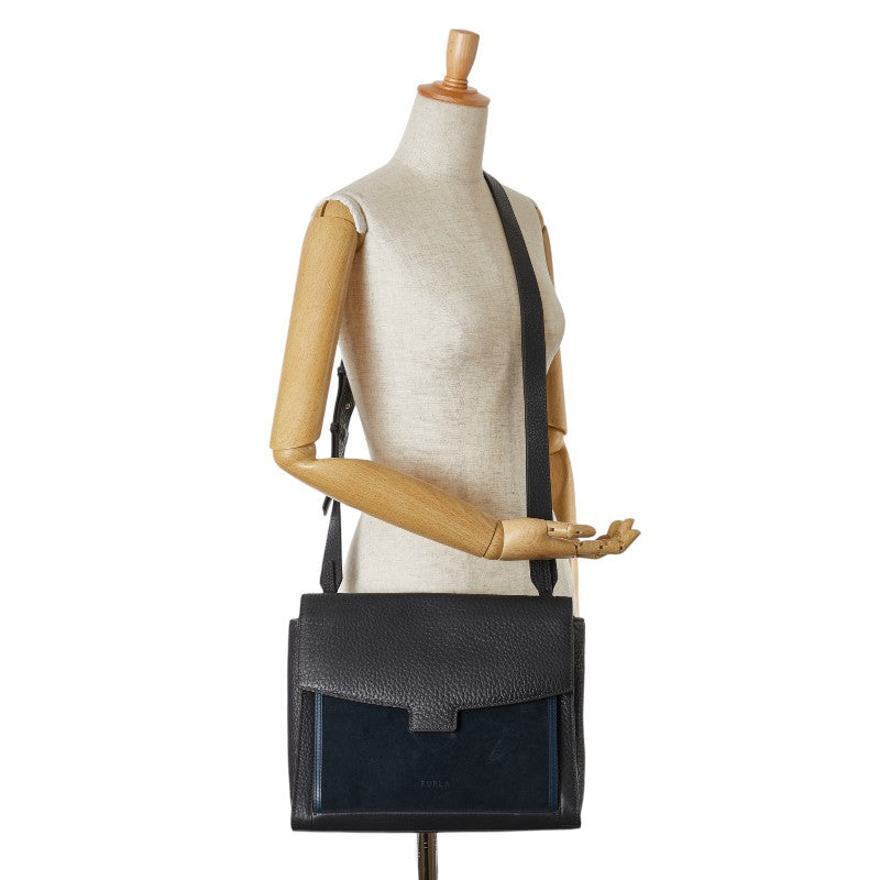 Furla Leather Suede Shoulder Bag