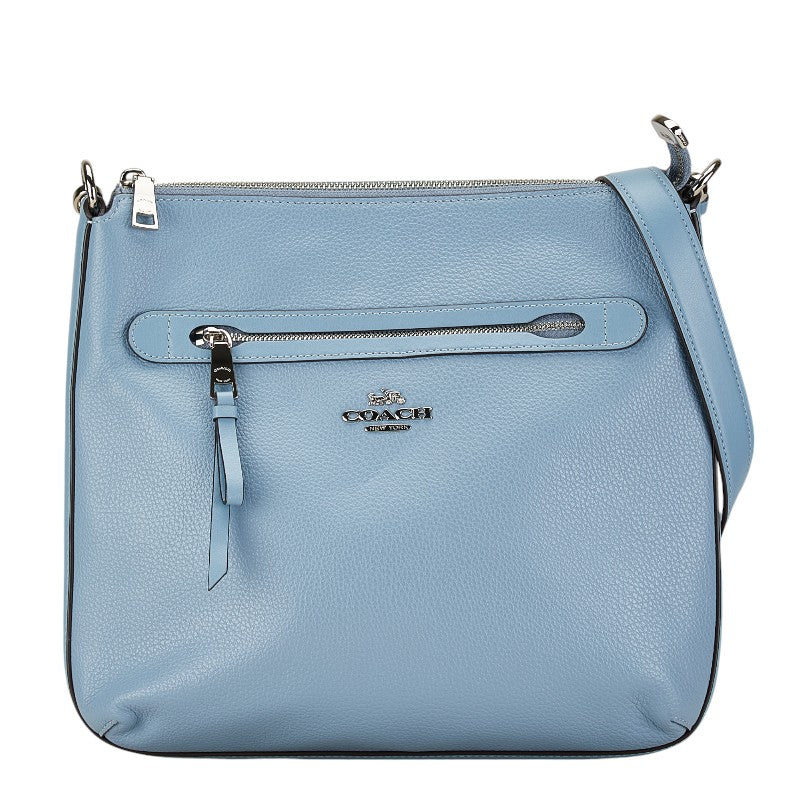 Coach Leather Shoulder Bag Light Blue