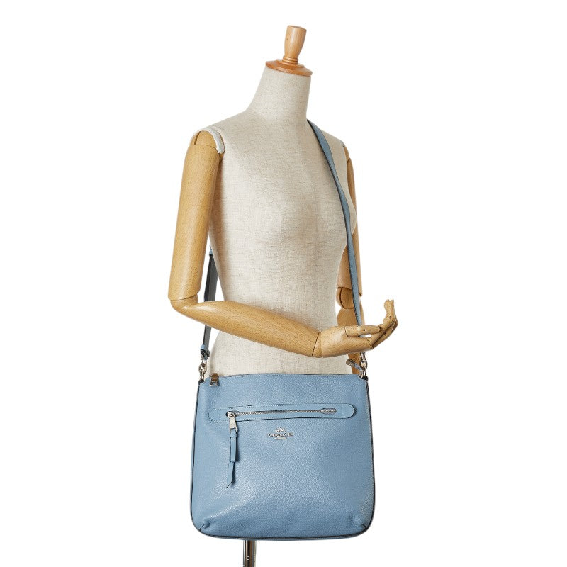 Coach Leather Shoulder Bag Light Blue in Very Good Condition