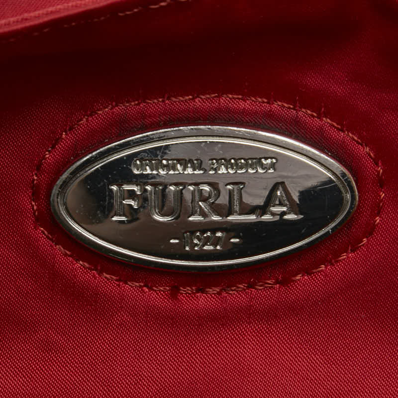 Furla Nylon Logo Plate Shoulder Bag in Very Good Condition