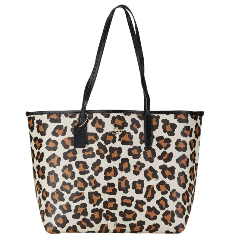 Coach Leopard Animal PVC Leather Tote Bag F35874 in Very Good Condition