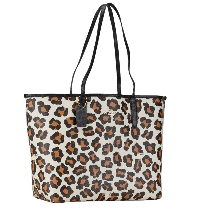 Coach Leopard Animal PVC Leather Tote Bag F35874 in Very Good Condition