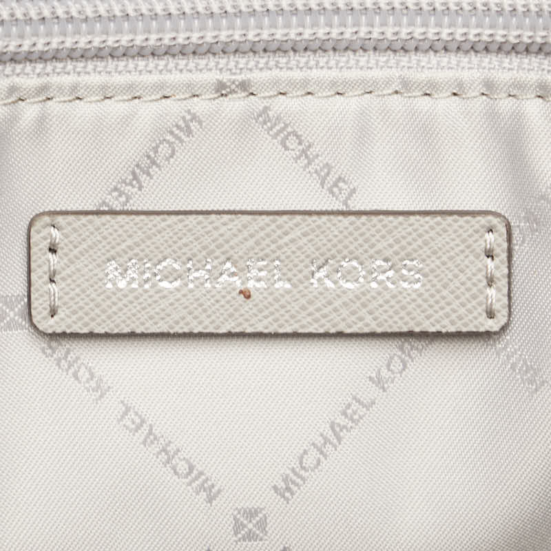 Michael Kors Leather Handbag 2WAY White Gray in Very Good Condition