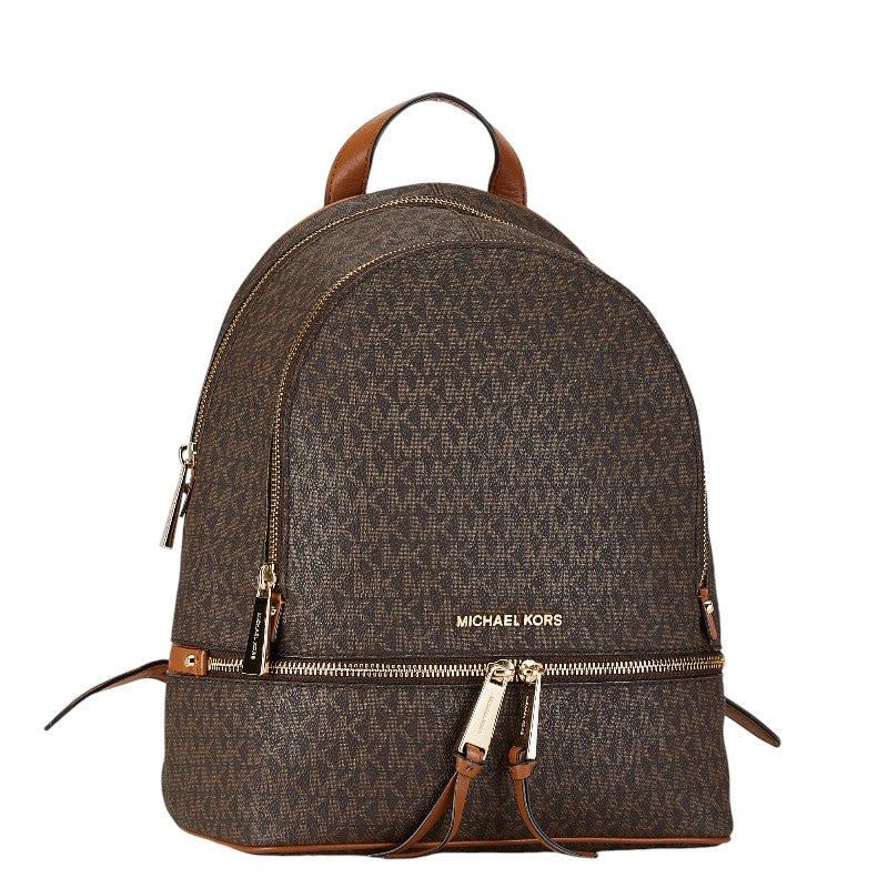 Michael Kors Monogram Backpack Brown PVC Leather